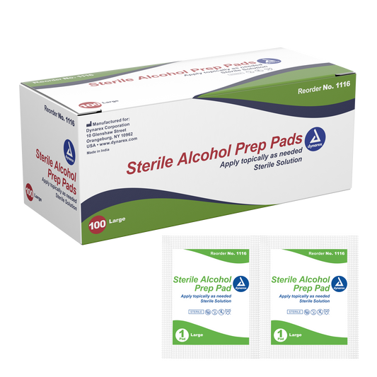 Dynarex Alcohol Prep Pad Sterile, Large