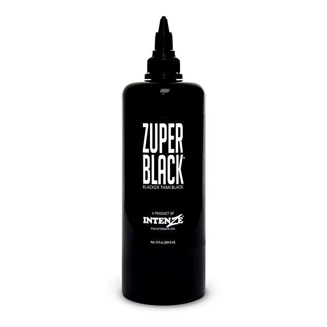 Zuper Black - Intenze Tattoo Ink - 12oz Bottle