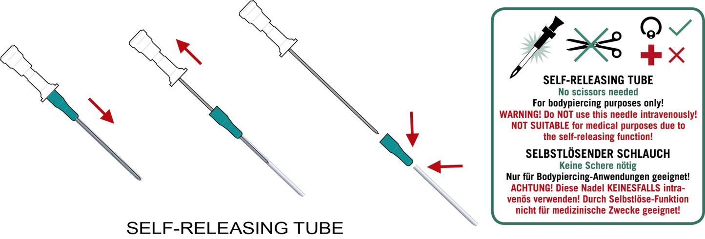 Mosquito Professional Cannula Piercing Needles-Self Release